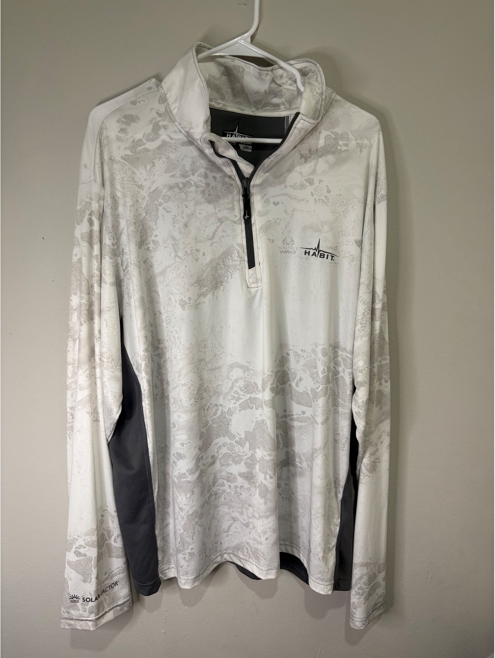 Habit Men's 2XL Solar-Active Pullover Hoodie - White and Gray